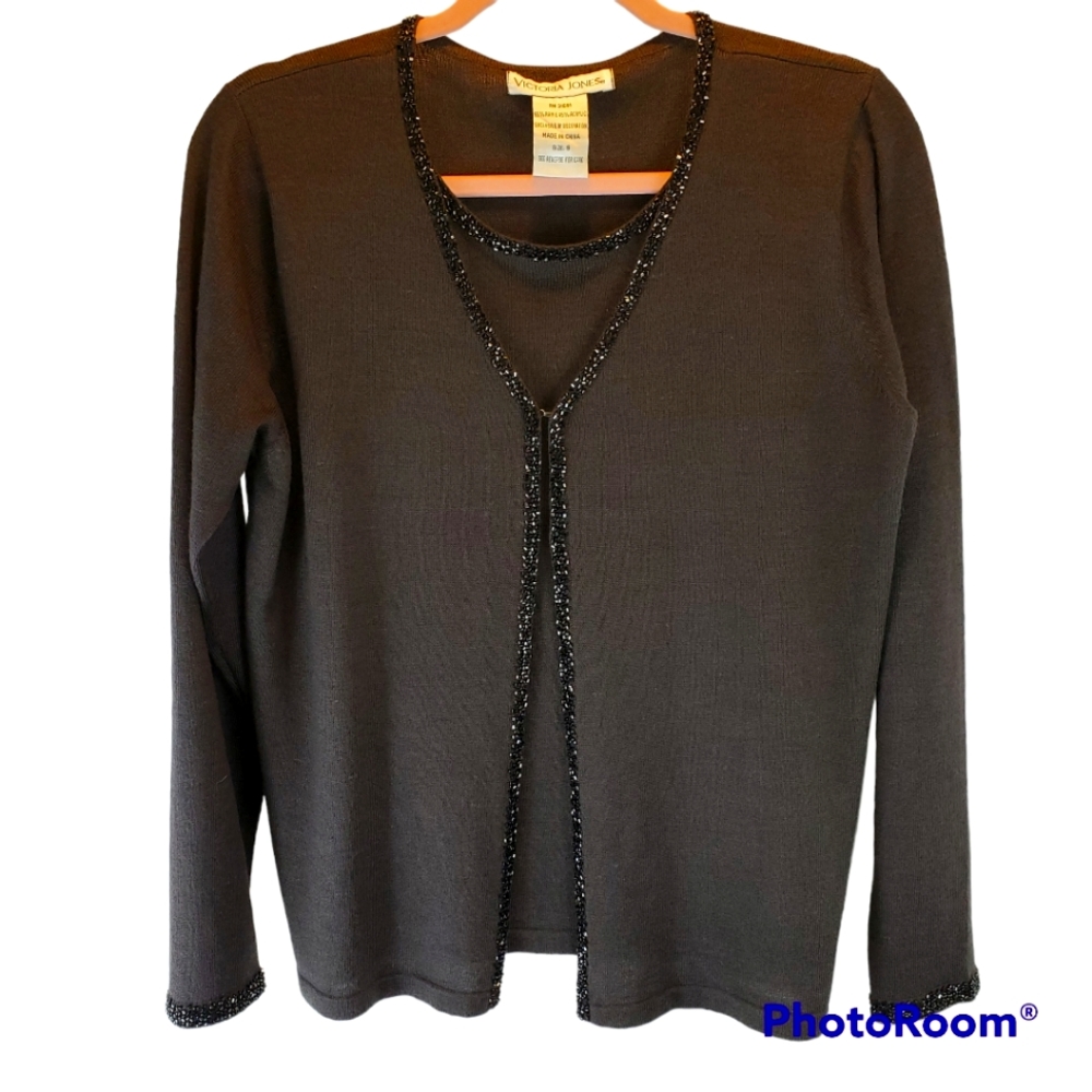 Victoria Jones Gray elegant sweater # BUNDLE TO SAVE MORE